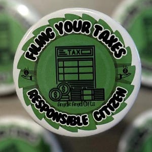 Adulting Filing Taxes Award | Button Award Gift Funny Lapel Bag Pin