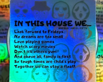 Holo In This House Sticker | Horror Movie Fan | Family Decor Vinyl Gift Housewarming