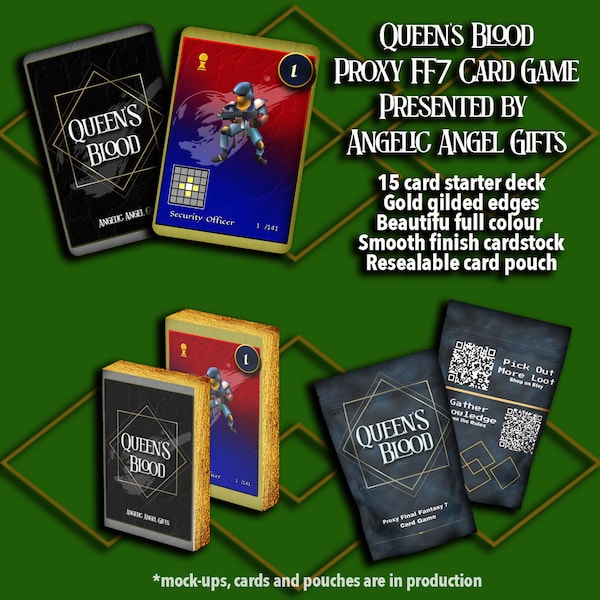 Final Fantasy 7 Fan Made | Queen's Blood Starter Deck | Playable Card Game | Gift