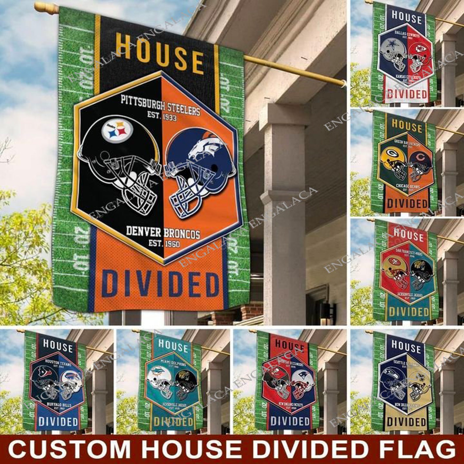 Custom House Divided Flag Custom NFL House Divided Flag Etsy