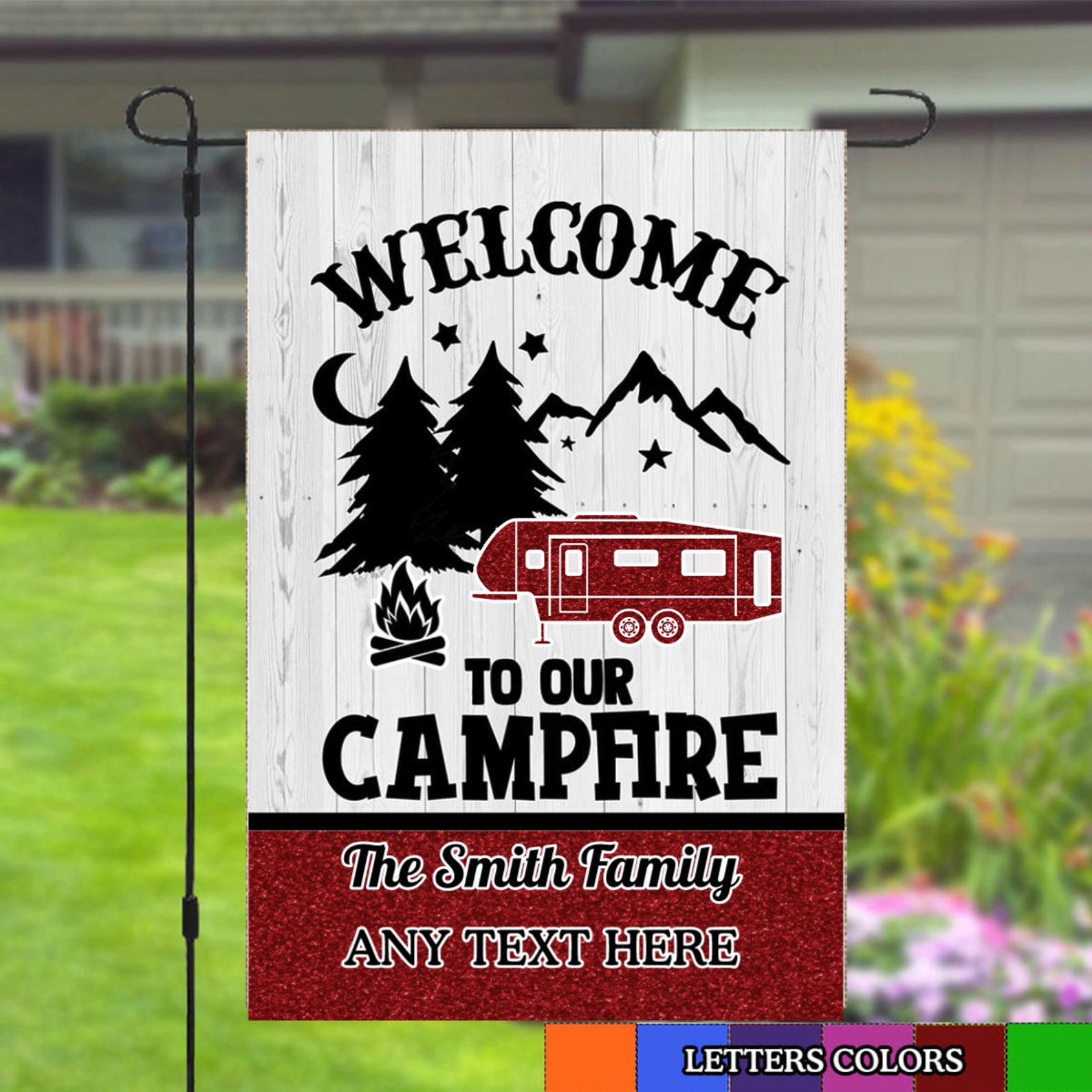 Personalized Camping Flag Camper Flag Adventure Flag Etsy