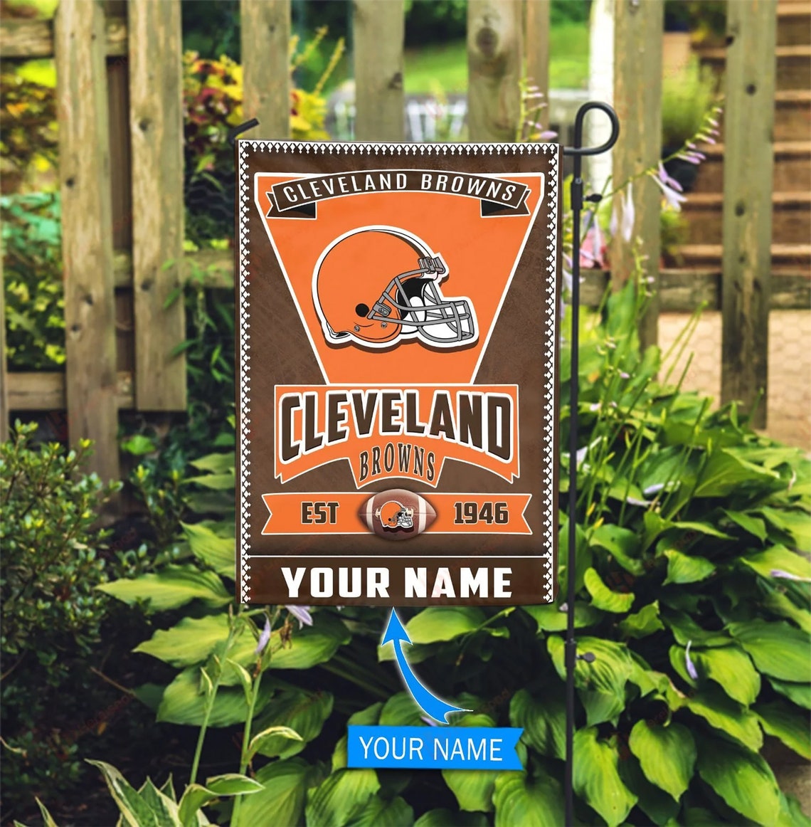 Cleveland Browns Flag Cleveland Browns Lawn Sign Cleveland Etsy