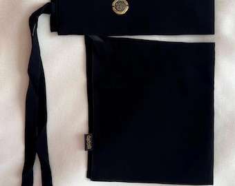 Saudi style niqab with Sharqiaa arabic logo charm