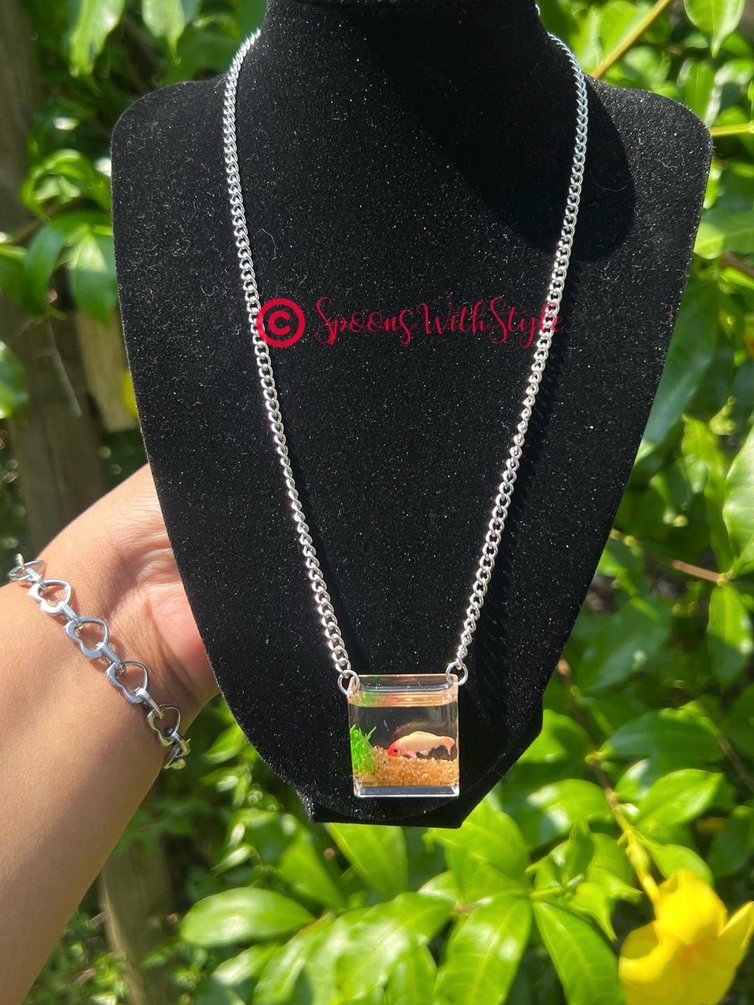 Goldfish Necklace, Aquarium Necklace, Miniature Fish Tank Necklace ... - Usa Goldfish Aquarium Accessories With Free Shipping