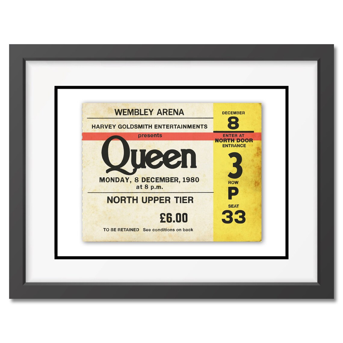 Queen Concert Ticket Stub Fine Art Print Etsy