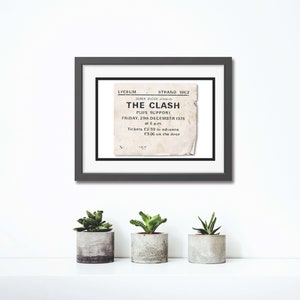 FINE ART PRINT The Clash Concert Lyceum Ticket Stub Fine Art Print