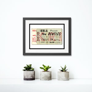 The Beatles Dodger Stadium, Los Angeles 1966 vorletzte Konzert Ticket Stub Fine Art Print