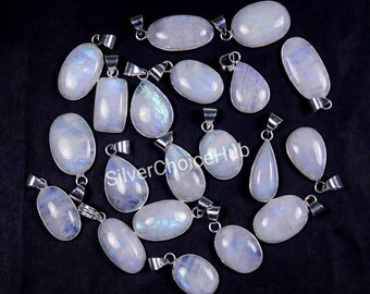 Natural Rainbow Moonstone Pendant, 925 Silver Plated Pendant, Necklace Pendants, For Women Pendant, Bezel Lot Pendant, Moonstone Jewelry.