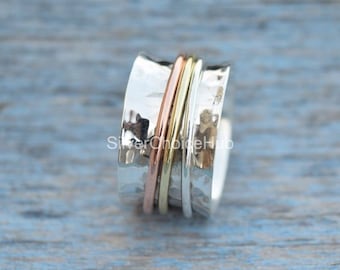 Sterling Silver Spinner Ring: Handmade Anxiety Meditation Ring