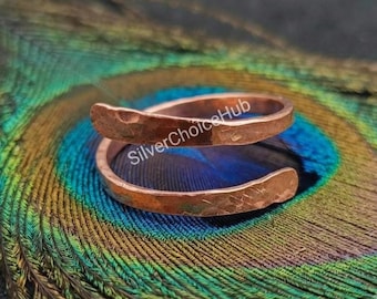 Hammered Copper Wraparound Ring: Arthritis Healing Jewelry