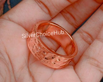 Pure Copper Ring ,Hammered Ring, Men's Ring Copper Ring, Solid Copper Ring, Handmade Ring, Wide Band Ring, Hammered Vintage Copper Jewelry