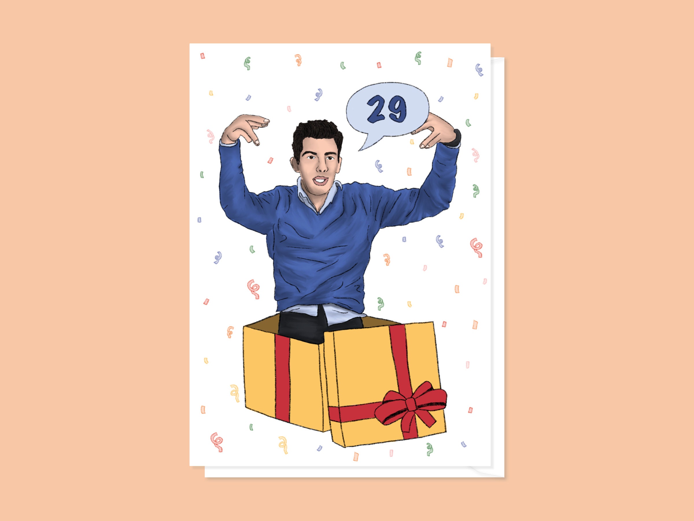 29 Schmidt New Girl Birthday Card Digitally Hand Drawn - Etsy