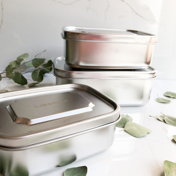 Stainless Steel Storage Box Set (3 containers) : Food Storage Containers | Metal Food Container | Eco Friendly Gift