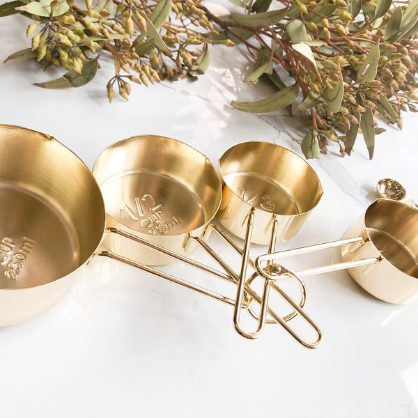 Gold Measuring Set (Cups and Spoons): Baking Utensils | Kitchenware | Cooking Utensils | Baking Gifts