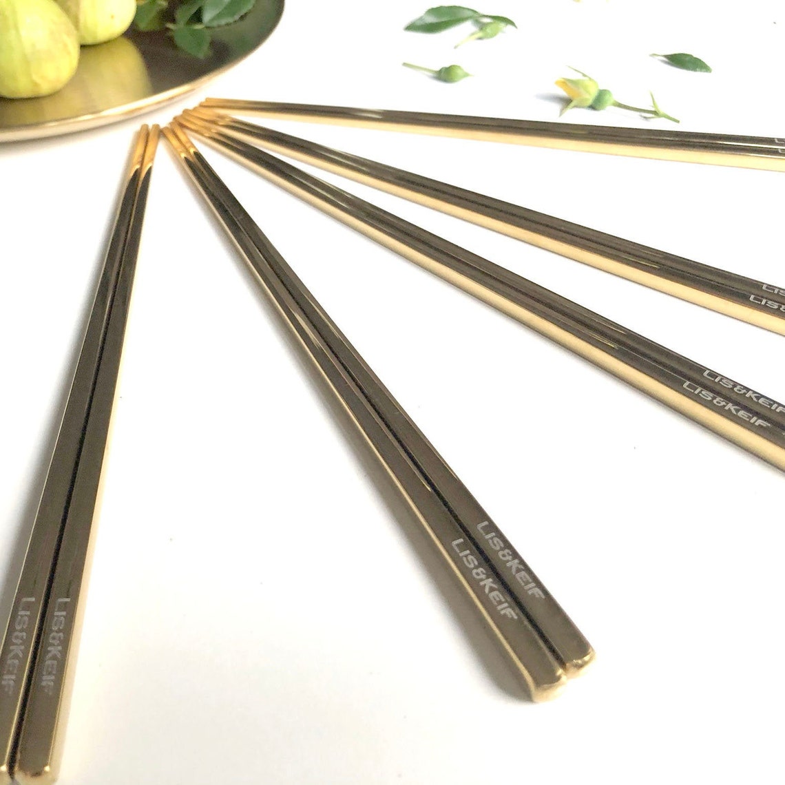 Gold Chopstick Set 5 Set Chopsticks Tableware Etsy