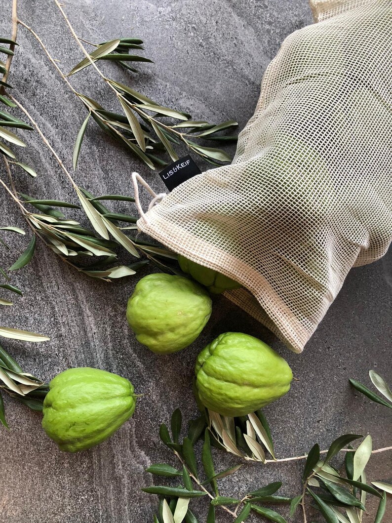 Cotton Produce Bags set of 4 Medium Size Bags Reusable Produce Bags