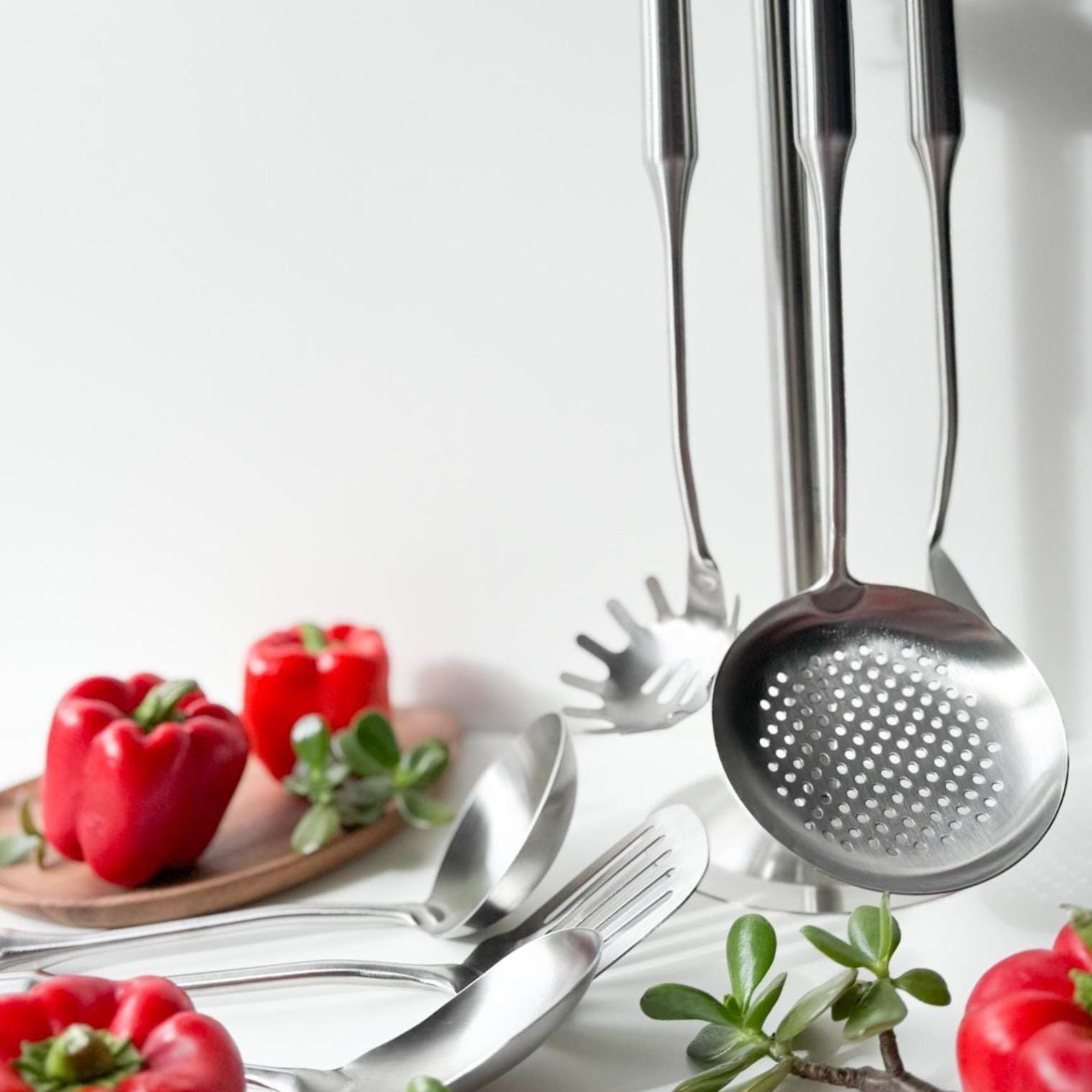 Edelstahl-Spatel-Set (2-teilig) Mit Rutschfestem Kunststoffgriff – Perfekt Für Grill, Pfanne & Küche