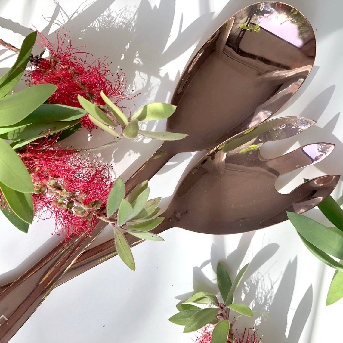 Rose Gold Salad Server 2 Piece Set Salad Servers Serving Etsy