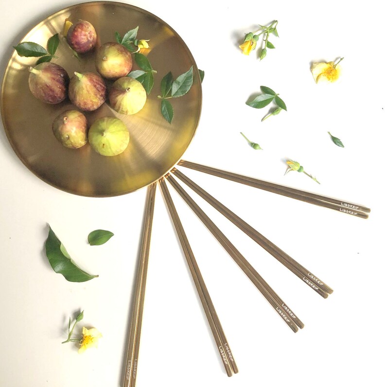 Gold Chopstick Set 5 Set Chopsticks Tableware Etsy