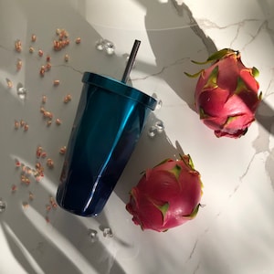 Double Wall Stainless Steel Tumbler (Blue): Reusable Tumbler | Eco friendly Tumbler | Reusable Drink Cup