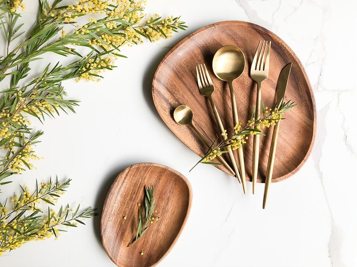 Stainless Steel Cutlery Set gold 2 Sets Gold Silverware / Etsy