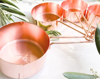 Rose Gold Measuring Set (Cups and Spoons): Baking Utensils | Kitchenware | Cooking Utensils | Baking Gifts