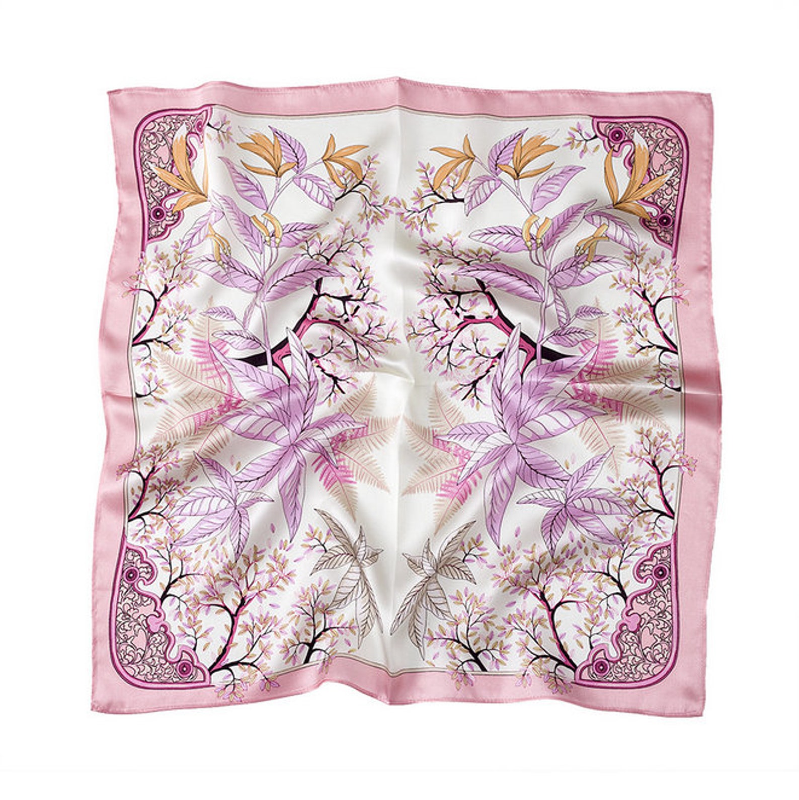 Foulard En Soie Fine Cachemire Roeckl - 53x53 Cm - Motif Classique, Tons Bleus, Légèreté Et élégance