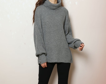 Oversized Pullover, Rollkragenpullover, Pullover Frauen Pullover, Stehkragen Pullover lange(Y2205)