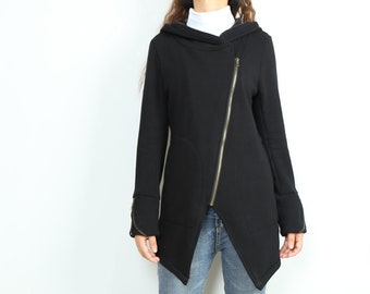 Black jacket, hooded jacket, jackets for women, cotton fleece Coat, jacket with hood(Y2102)