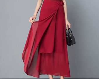 Chiffon Wrap Skirt: Women's Lightweight Maxi Skirt