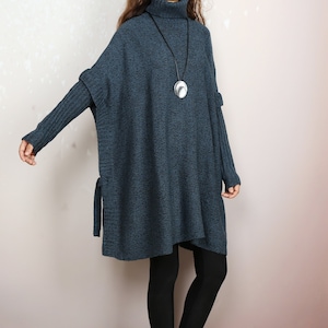 Oversized Sweater, sweater tunic dress, jumper tunic, pullover sweaters women, turtleneck sweater, long sweaters(Y2137)