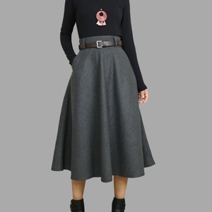 Wool Skirt With Belt, Winter Skirt, Custom Made Skirt, Midi Skirt ...