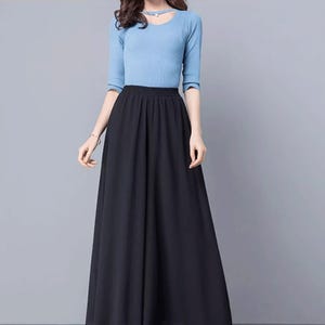 Chiffon Skirt Pants, Elastic waist pants, Women&#39;s Cropped Pants, wide leg Pants, Summer Pants, Chiffon trousers (K2029)