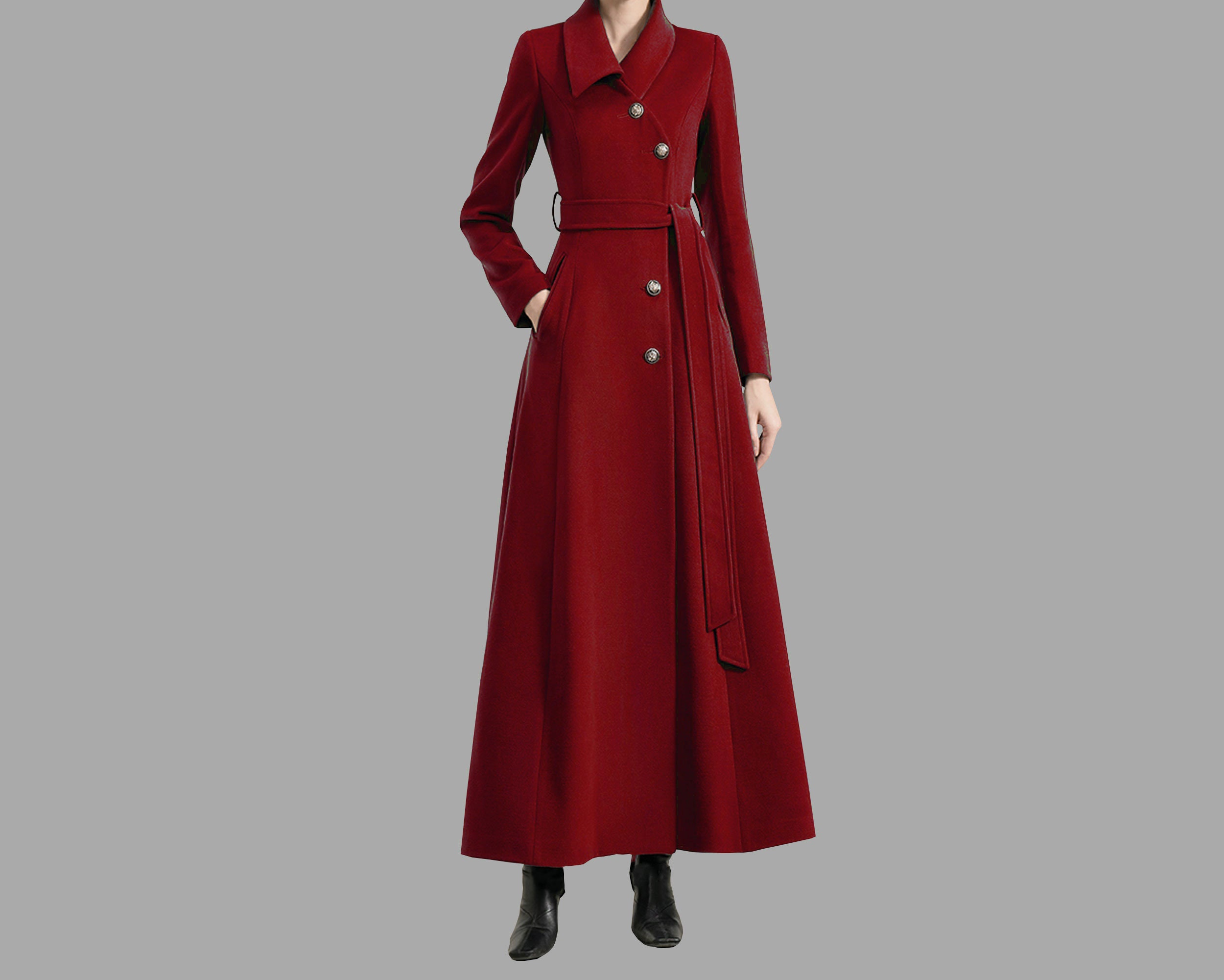 asymmetrical wool coat