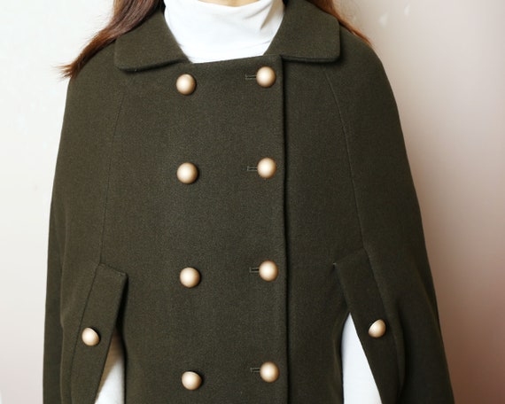 Wool Cape Coat, Wool Poncho, Wool Cloak Jacket, Winter Coat