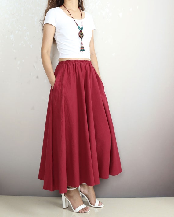 【THE MOZZ】[DUPE] The Cache Linen Long Skirt long linen skirt, long wide summer skirt, long beach skirt