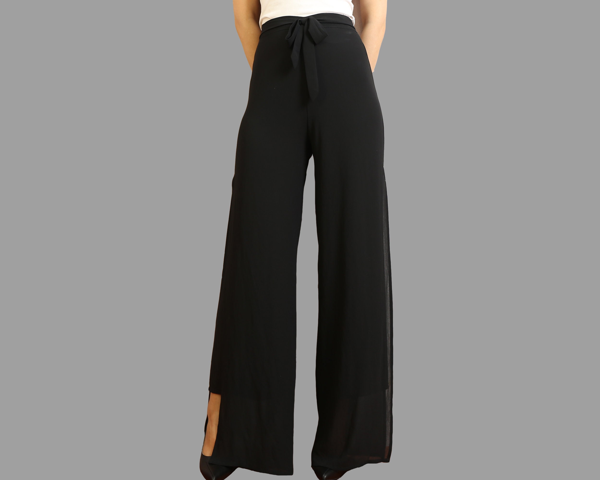 chiffon pants petite