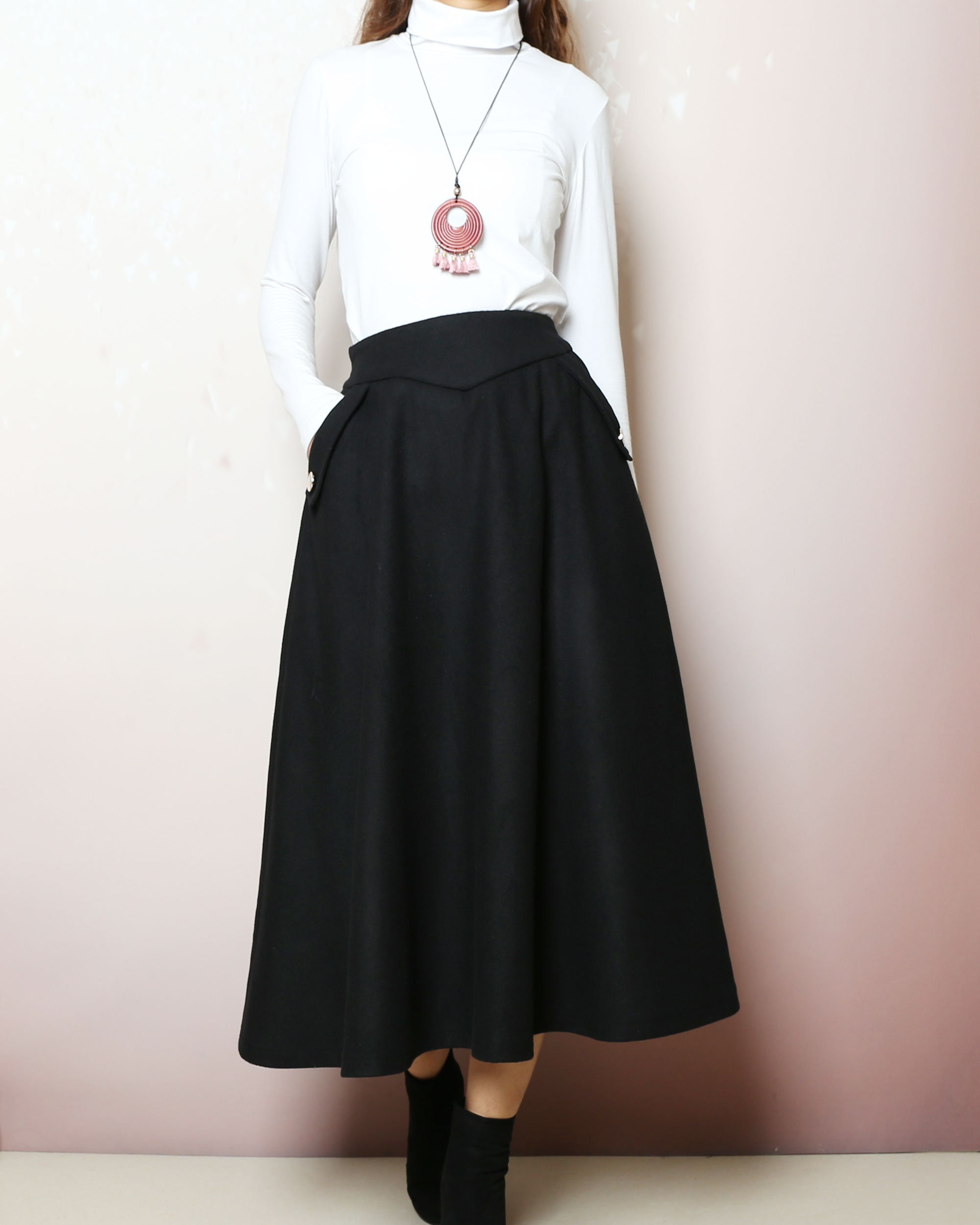 Winter Skirt, Wool Plus Size Skirt, Wool Skirt With Belt