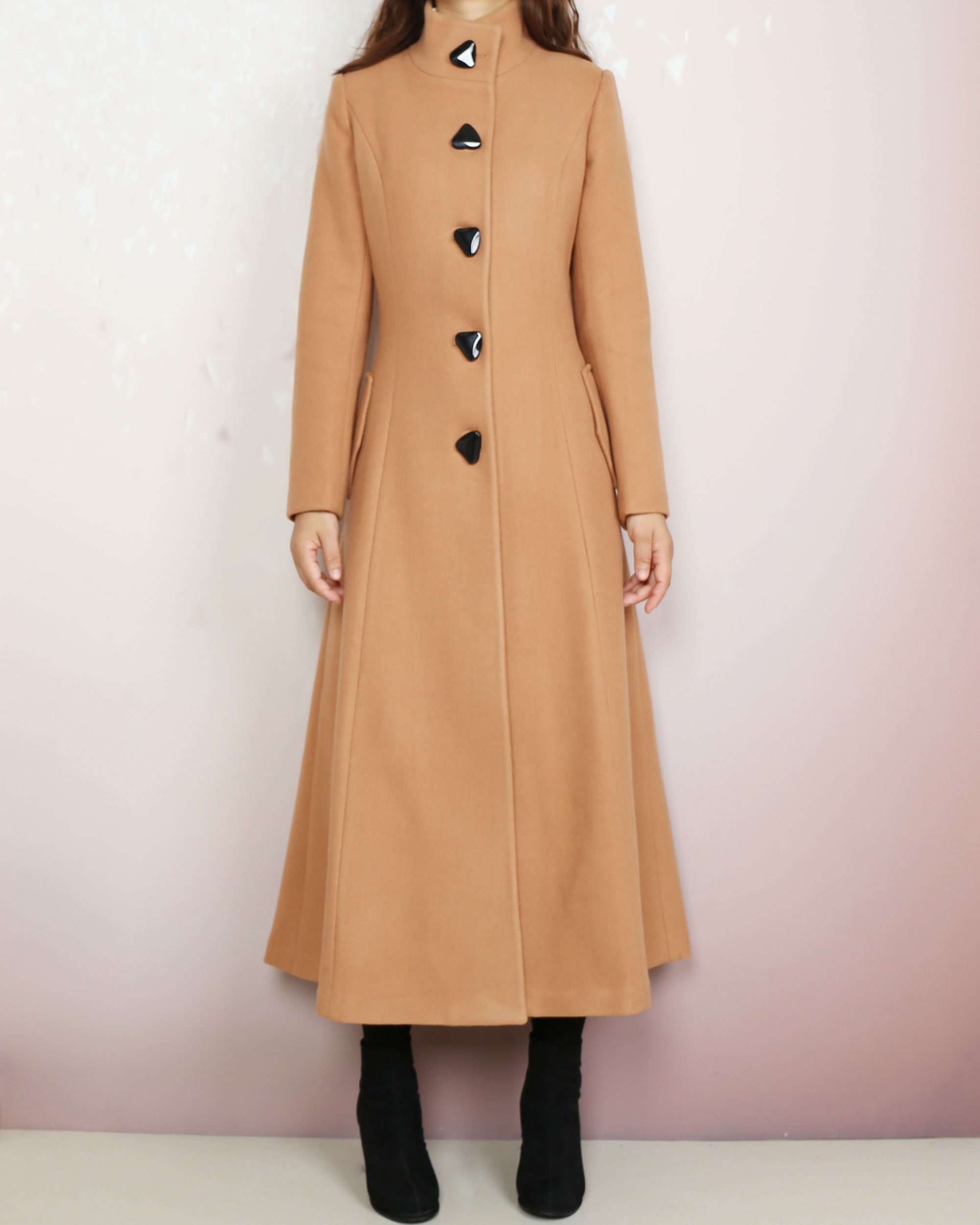 Plus Size Winter Coatcoat Dresslong Wool Coat Camel Winter Etsy