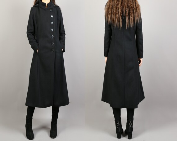 Long Wool Coat, Coat With Hood, Coat Dress, Black Warm Coat