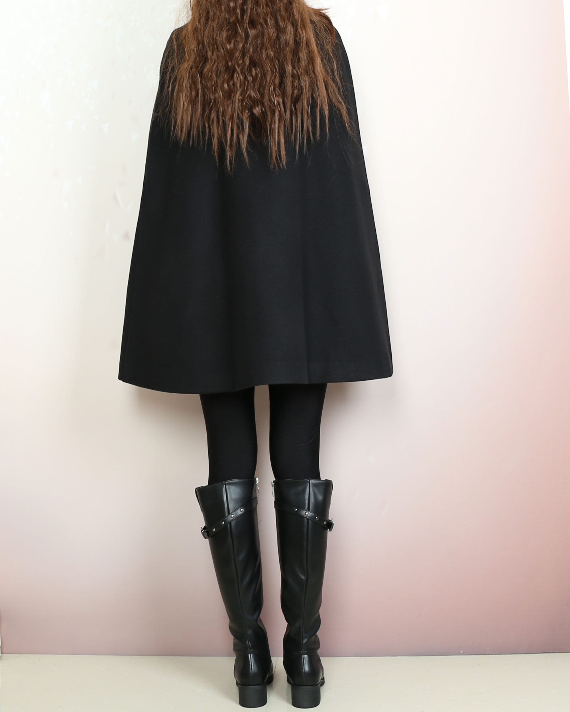 ウールケープコート：ベルト付き冬用ポンチョジャケット - Etsy 日本