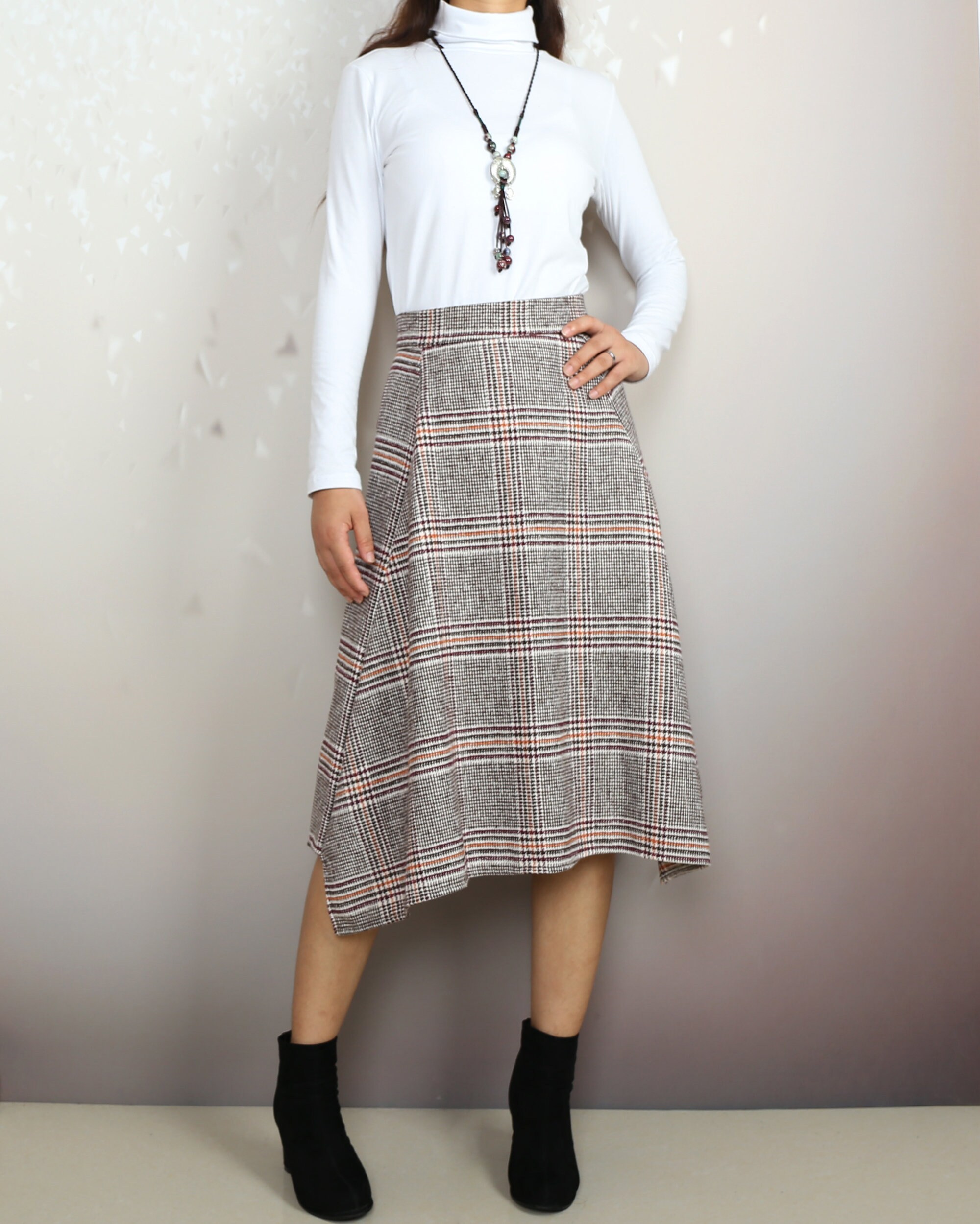 Checked skirt Plaid skirt wool skirt winter skirt Etsy
