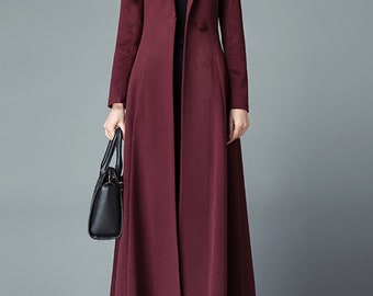 Wool Coat Women, Wool Jacket, Coat Dress, Red Coat, Winter
