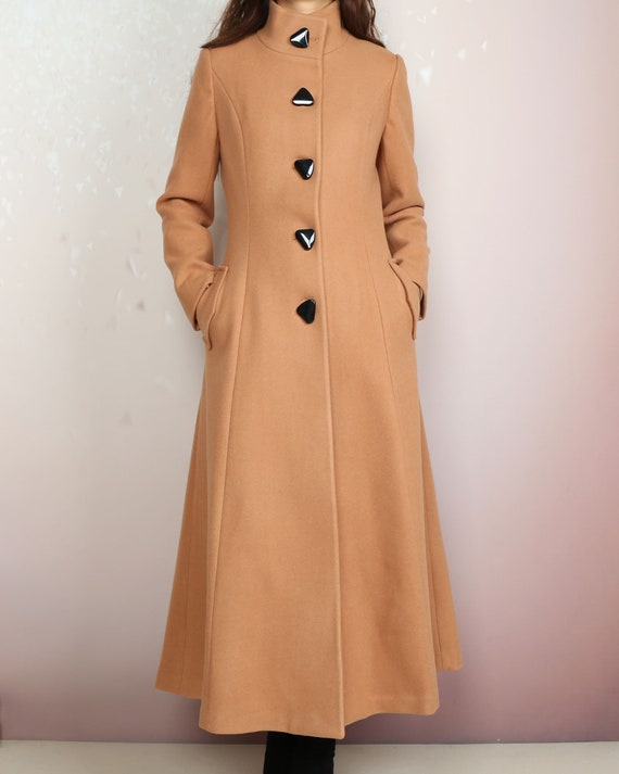 Plus Size Winter Coatcoat Dresslong Wool Coat,red Winter Coat, High Neck  Coat, Flare Coat, Buttoned Jacket, Wool Oversize Coat Y2162 