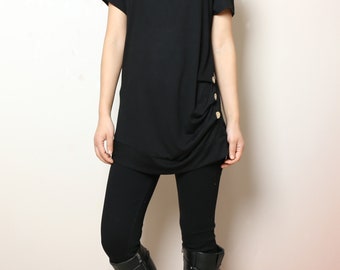 Katoenen off-shoulder top, T-shirt met korte mouwen, zomer-T-shirt, lange boho-tops, slingtop (Y2207)