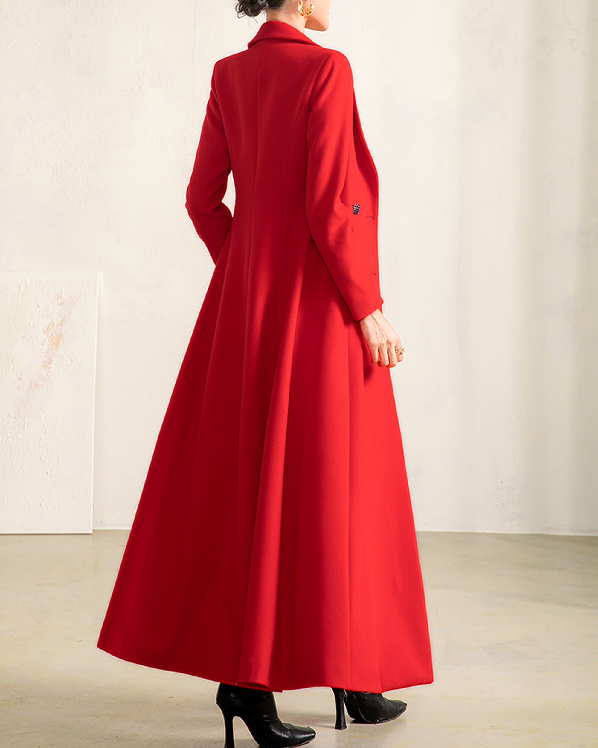 Wool Coat Women Wool Jacket Coat Dress Red Coat Winter Etsy