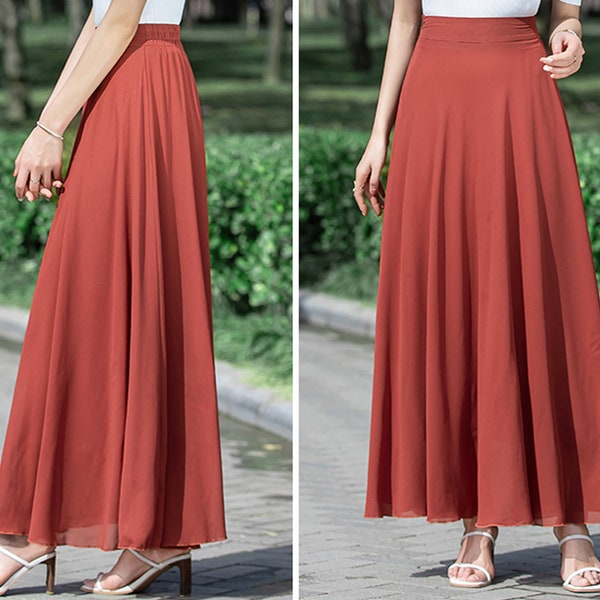 Chiffon Maxi Skirt - Etsy