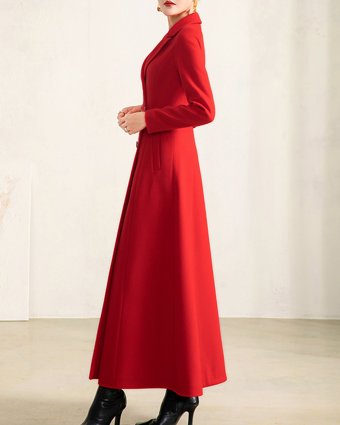 Wool Coat Women Wool Jacket Coat Dress Red Coat Winter Etsy