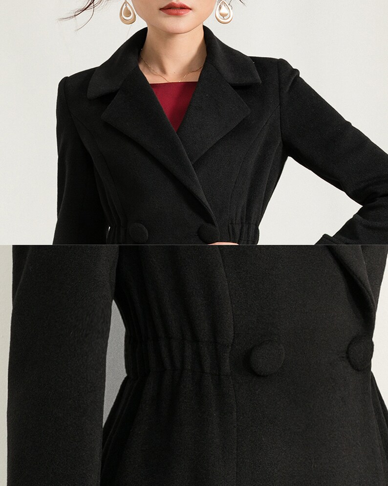 Wool Coat for Women Maxi Coat Coat Dress Black Coat Winter - Etsy