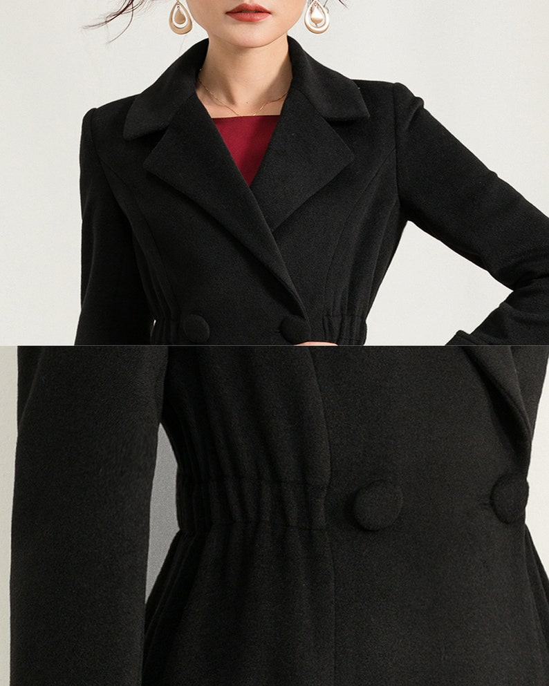 Wool Coat for Women Maxi Coat Coat Dress Black Coat Winter Etsy
